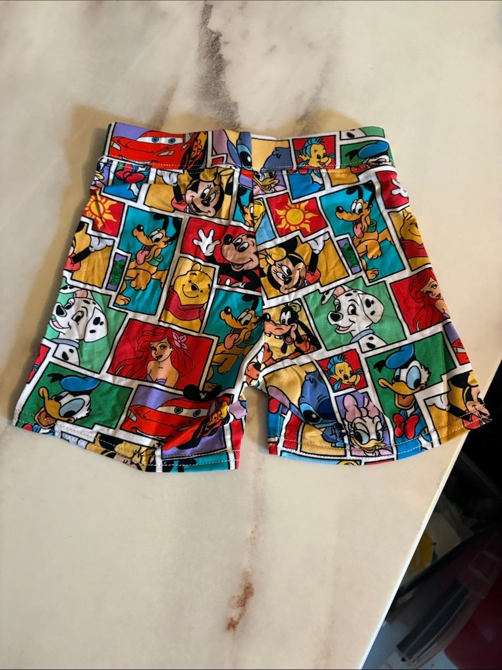 Disney Multi-Character Panel Short Sleeve Pajama Set - Red, Blue, Yellow, Green